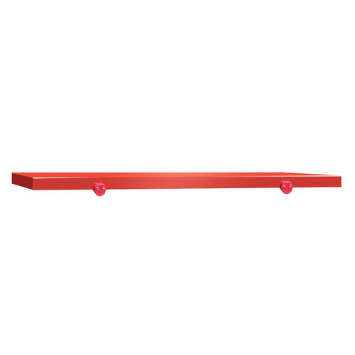 Työtason leikkuulevy - 2000x600 mm - Paksuus: 40 mm - HACCP-yhteensopiva - Polyeteeni (PE500) - Punainen - Työtason reunastopparilla - Ammattikeittiöön