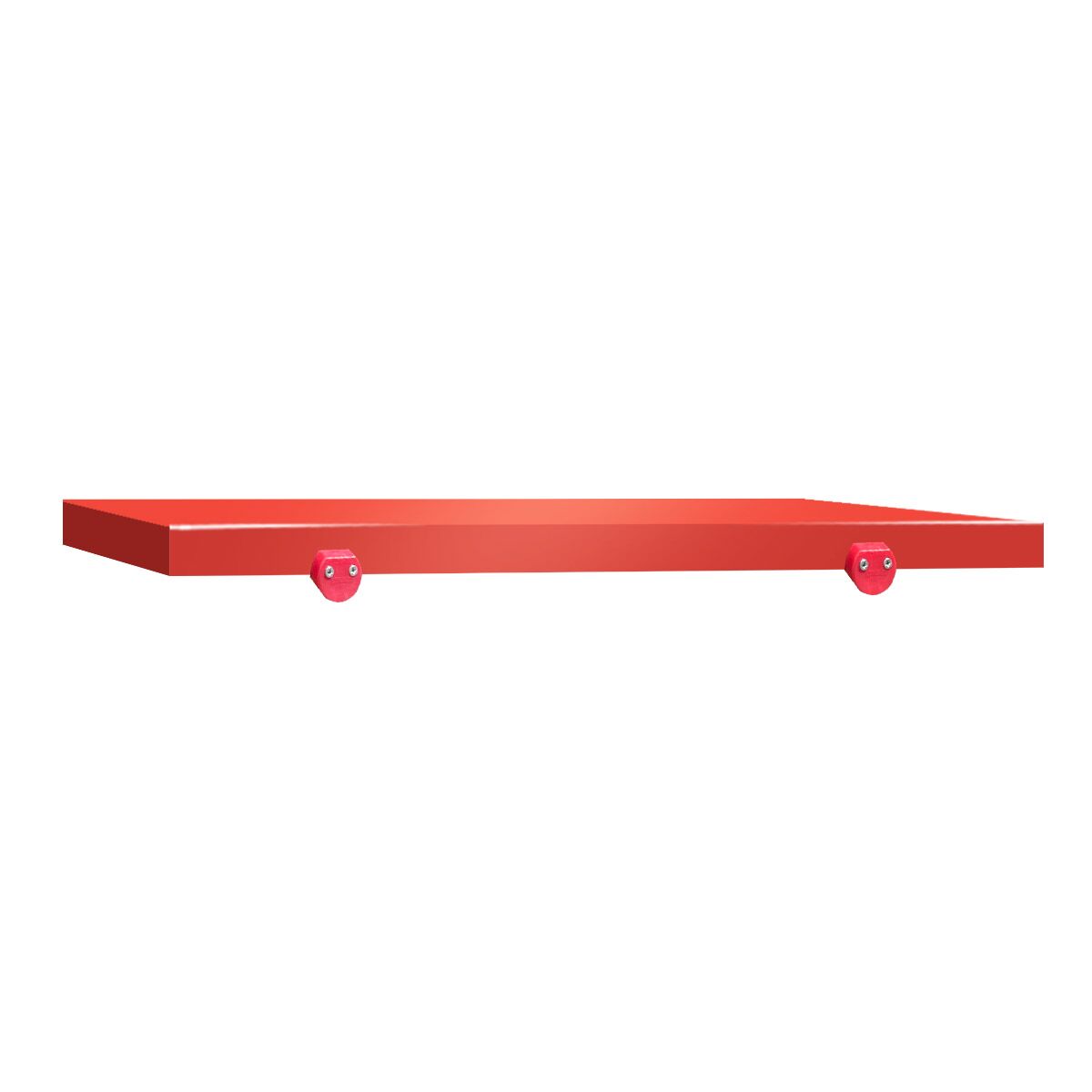 Työtason leikkuulevy - 600x700 mm - Paksuus: 40 mm - HACCP-yhteensopiva - Polyeteeni (PE500) - Punainen - Työtason reunastopparilla