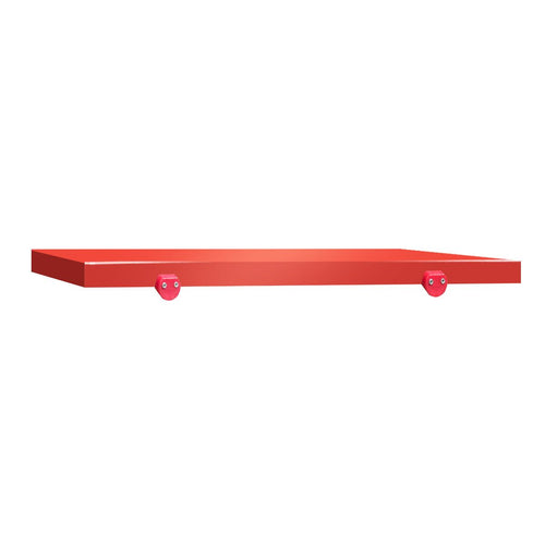 Työtason leikkuulevy - 600x700 mm - Paksuus: 40 mm - HACCP-yhteensopiva - Polyeteeni (PE500) - Punainen - Työtason reunastopparilla
