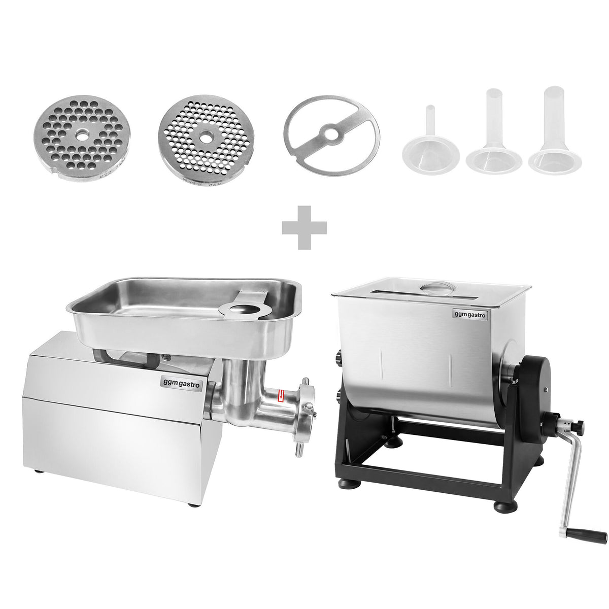 Lihasekoitin 22 - 28 l - 25 kg - 1,1 kW - Käänteistoiminto - sisältää lihamyllyn - 450–480 kg/h
