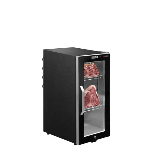 Raakakypsytyskaappi (dry aging) - 395x631 mm - 1 lasiovi - musta