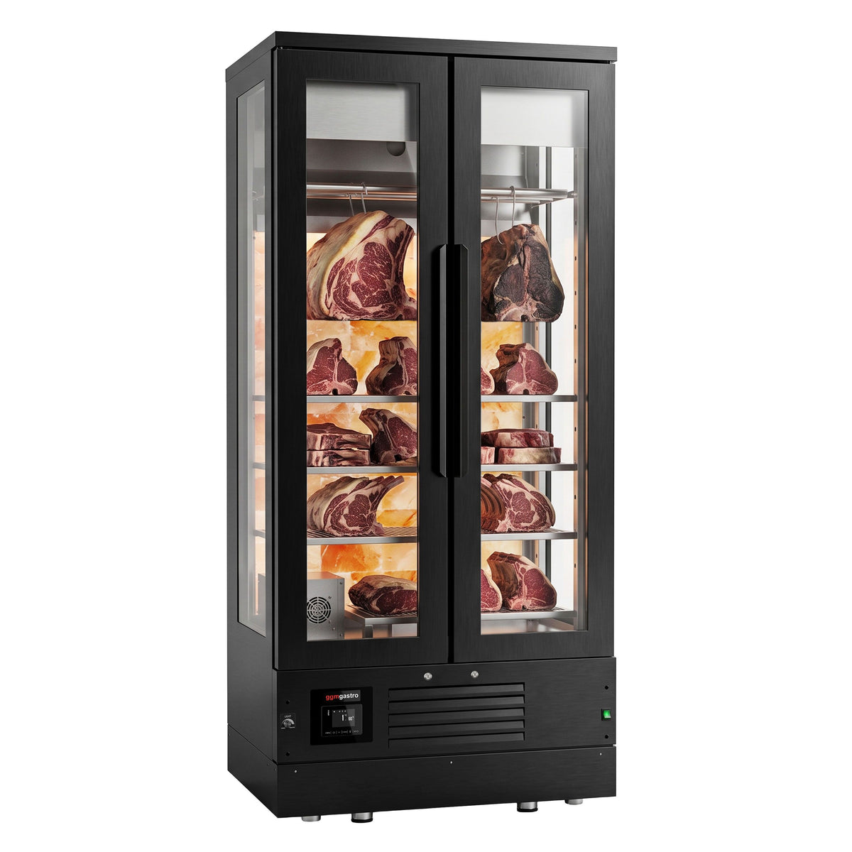 Raakakypsytyskaappi (dry aging) - 1 000x695 mm - 2 lasiovea - musta