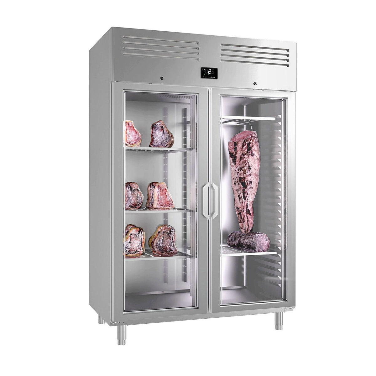 Raakakypsytyskaappi (dry aging) - 1 325x868 mm - 2 lasiovea