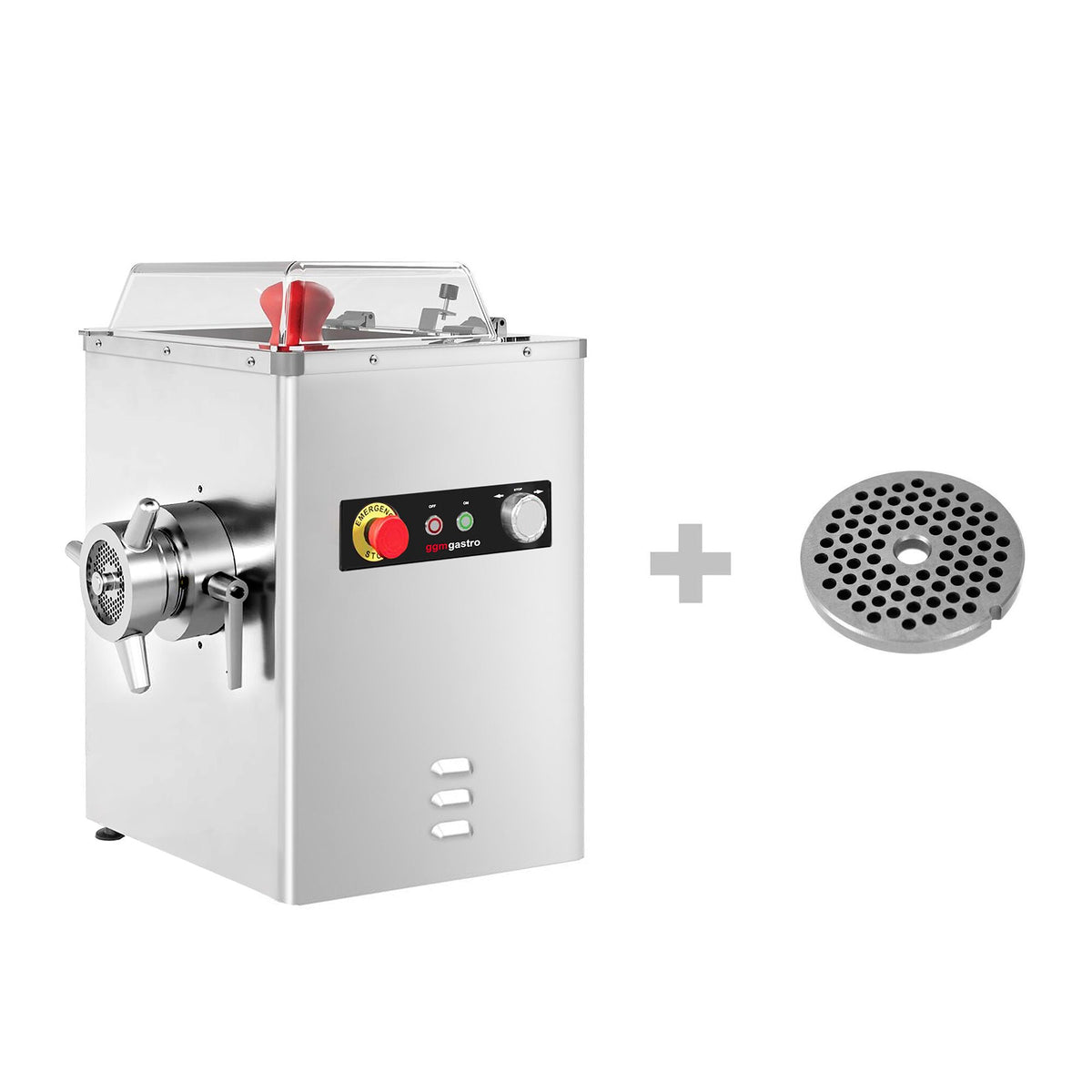 Lihamylly 32 - ruostumaton teräs - 500 kg/h - 2,20 kW - peruutustoiminto - reikälevy 4,0 mm