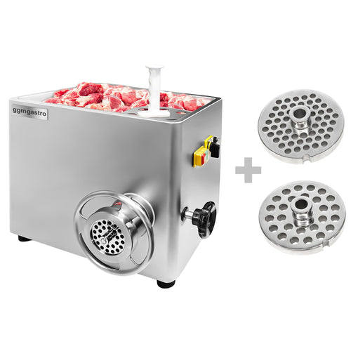 Lihamylly 12 - ruostumaton teräs - 400 kg/h - 800 W - peruutustoiminto - reikälevy 4,5 mm