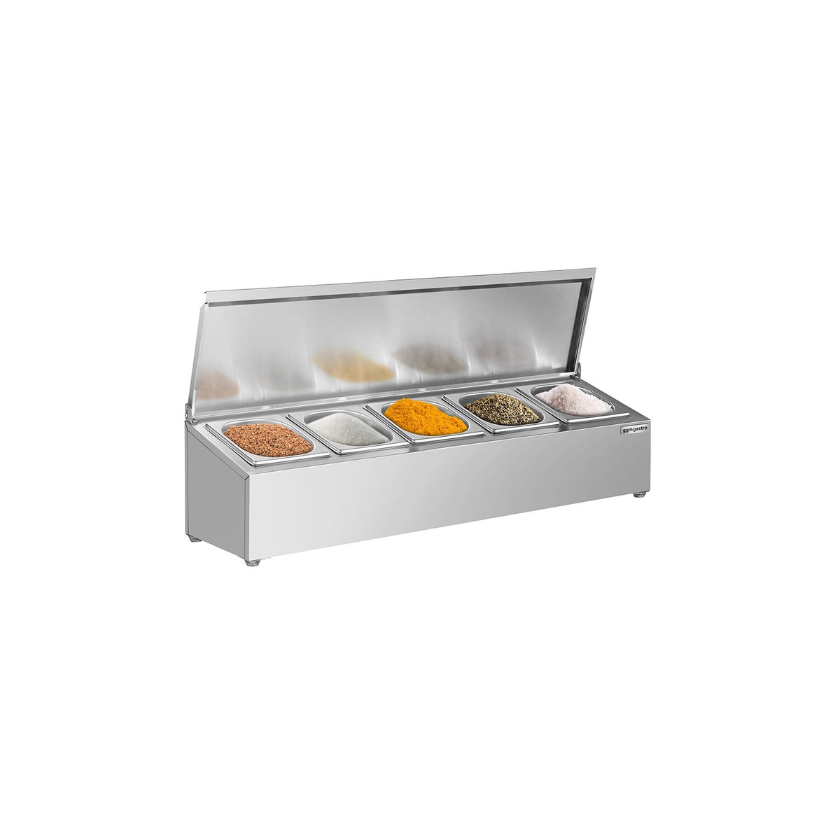 Commercial Condiment Holder - 5x GN 1/6 - with Lids