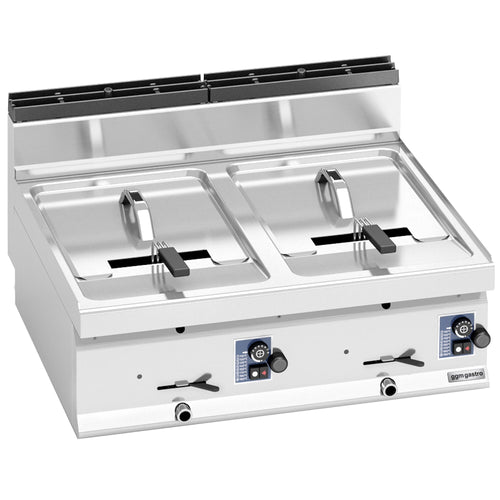 Kaksiosainen kaasurasvakeitin - 2 x 10 l - 13,8 kW