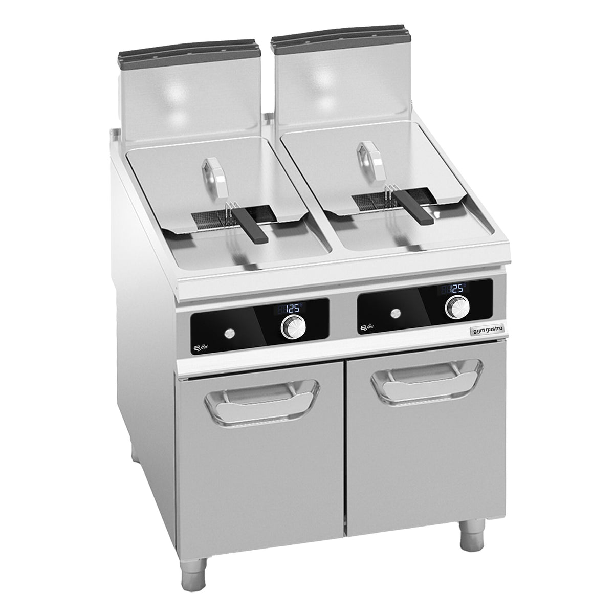 Kaksiosainen kaasurasvakeitin - 2 x 20 l - 35,0 kW - tyhjennyshanalla - digitaalinen ohjaus