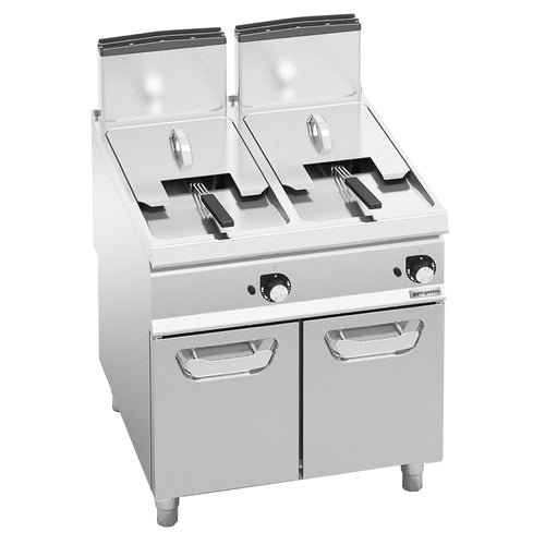 Kaksiosainen kaasurasvakeitin - 2 x 18 l - 28 kW - tyhjennyshanalla