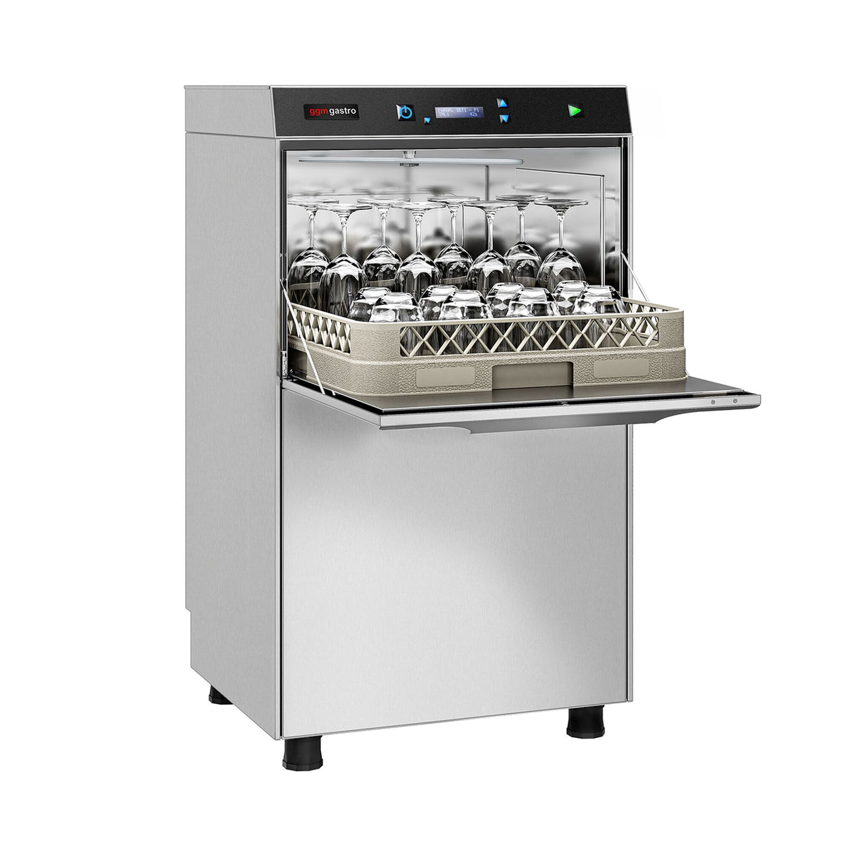 Undercounter Commercial Dishwasher - 500mm Basket - Digital Controls - 3.9kW - with Detergent & Rinse Aid Dosing Pumps