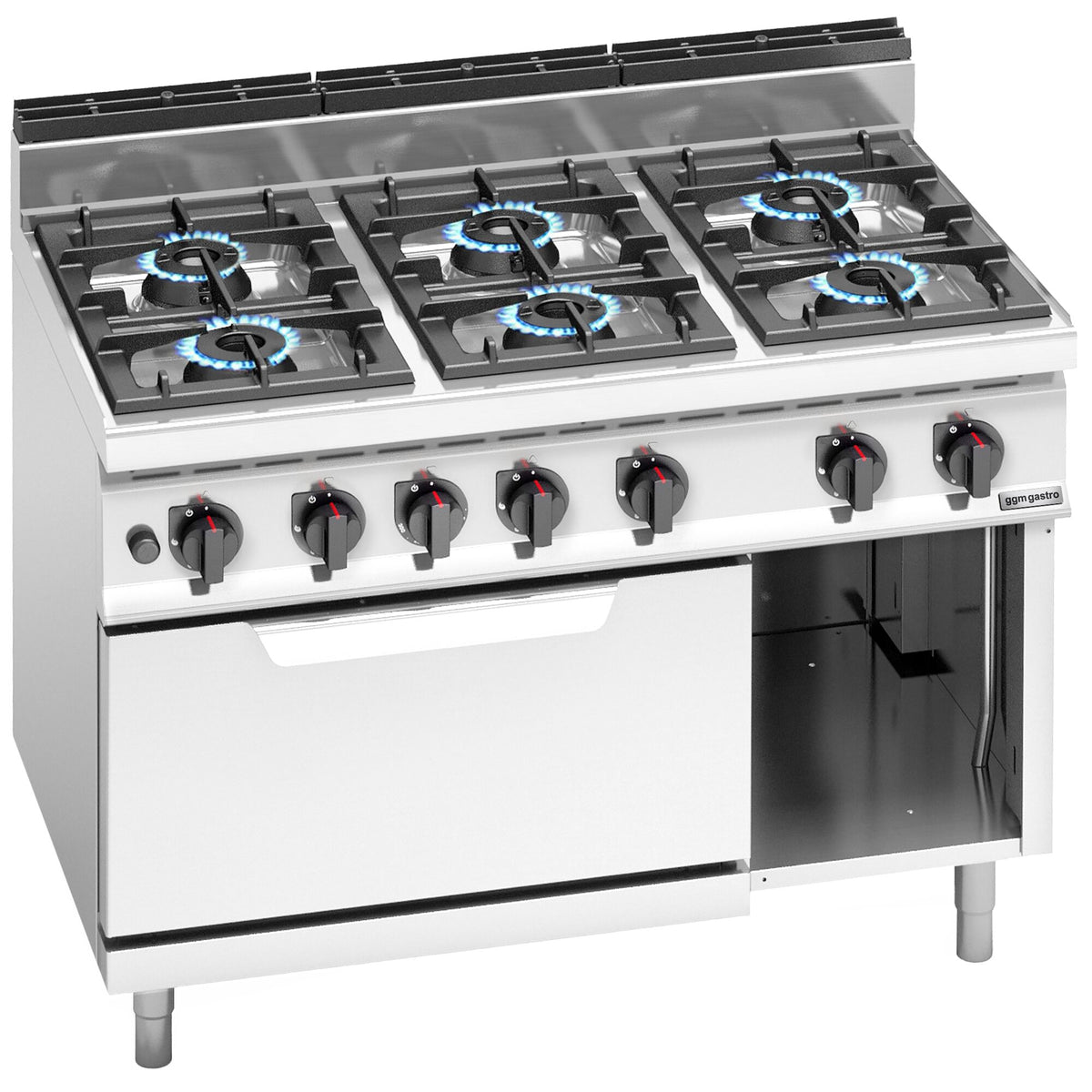 Kaasuliesi Lorenzo 700 ‑sarja - 42,0 kW - 6 poltinta - sis. kaasu‑uuni - 7,8 kW - 1200x714x1070 mm