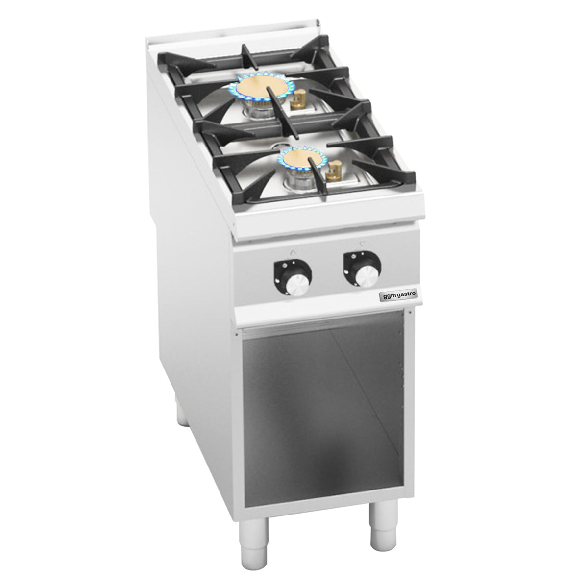Kaasuliesi PAOLO 900 ‑sarja - 400x900x930 mm - 16 kW - 2 poltinta - jalustalla - avoin, pohjahyllyllä & keräyslaatikolla