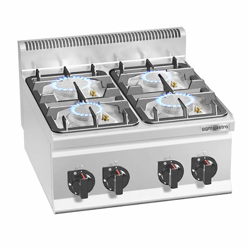 Kaasuliesi LORENZO 600 ‑sarja - 600x600x410 mm - 19 kW - 4 poltinta - pöytämalli