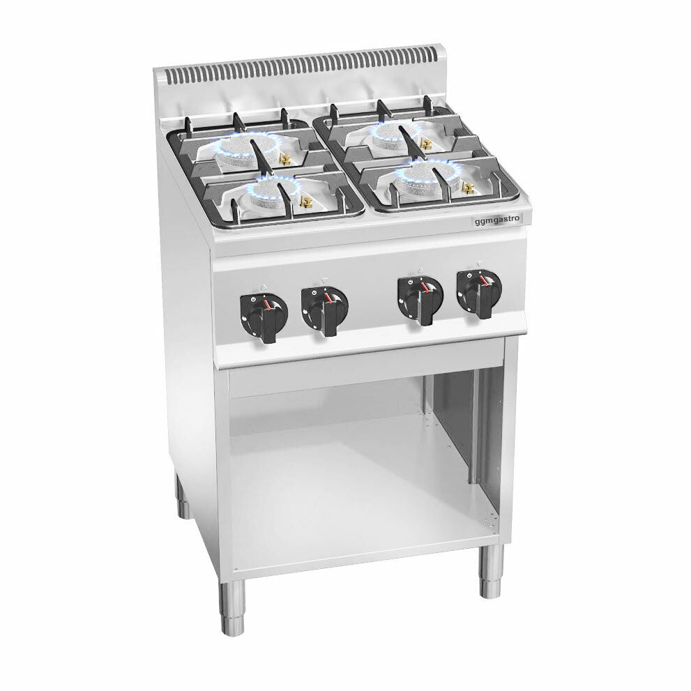 Kaasuliesi LORENZO 600 ‑sarja - 600x600x1 020 mm - 19 kW - 4 poltinta - jalustalla