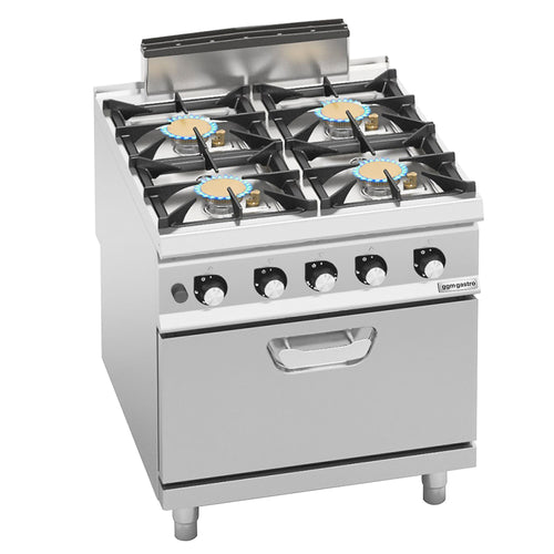 Kaasuliesi Paolo 900 ‑sarja - 800x900x1060 mm - 47,8 kW - 4 poltinta - jalustalla - sis. kaasu‑uuni - 7,8 kW - huipputeho