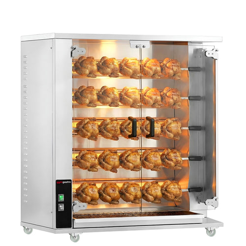 Kanavarrasgrilli - kaasu - 23,5 kW - 5 varrasta - enintään 25 kanaa varten