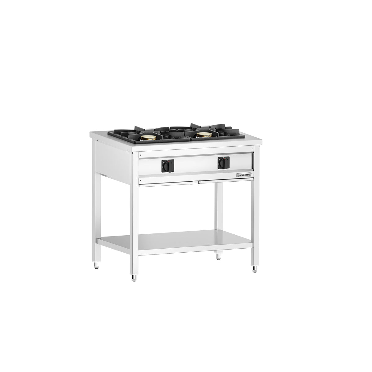 Kaasuliesi GIUSEPPE 600 ‑sarja - 900x600x850 mm - 17 kW - 2 poltinta - avoin, pohjahyllyllä & keräyslaatikolla