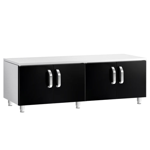 Base Cabinet - Stainless Steel - 4 Doors Mario 700 - 1600x620x587mm - Black doors - 4 doors - Series Mario 700
