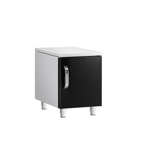 Base Cabinet - Stainless Steel - 400x620x587mm - 1 Door - Black Front - Mario 700 Series
