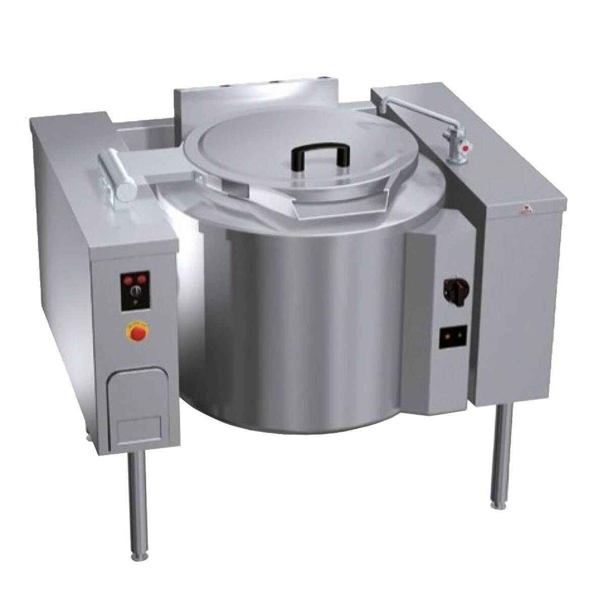 Gas Gas Tilting Boiling Pan - 150L - 21kW - Indirect Heating - with Water Connection
