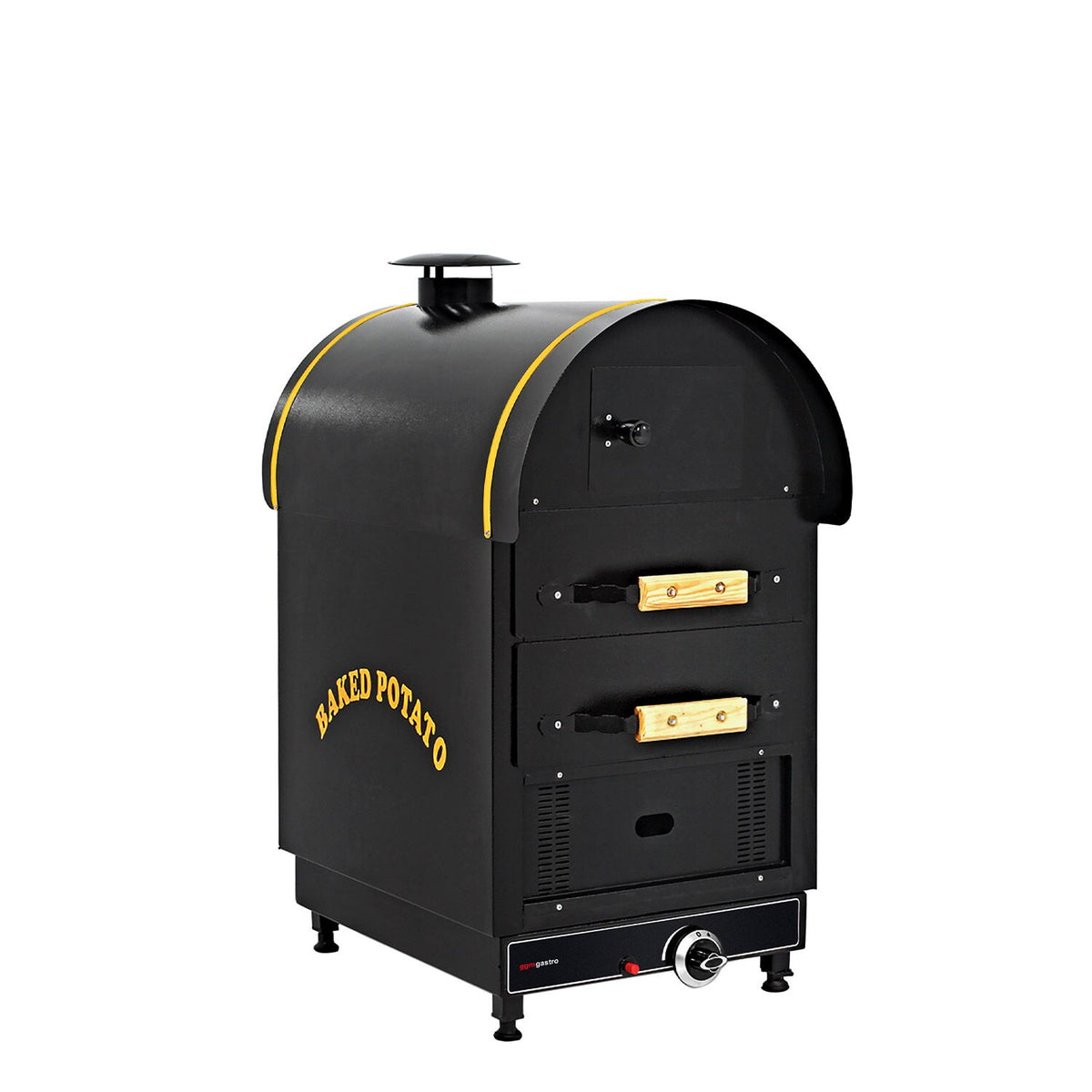 Kaasukäyttöinen perunauuni (kumpir) - manuaalinen - 4,9 kW - 500x700 mm - ruostumaton teräs - 2 laatikkoa