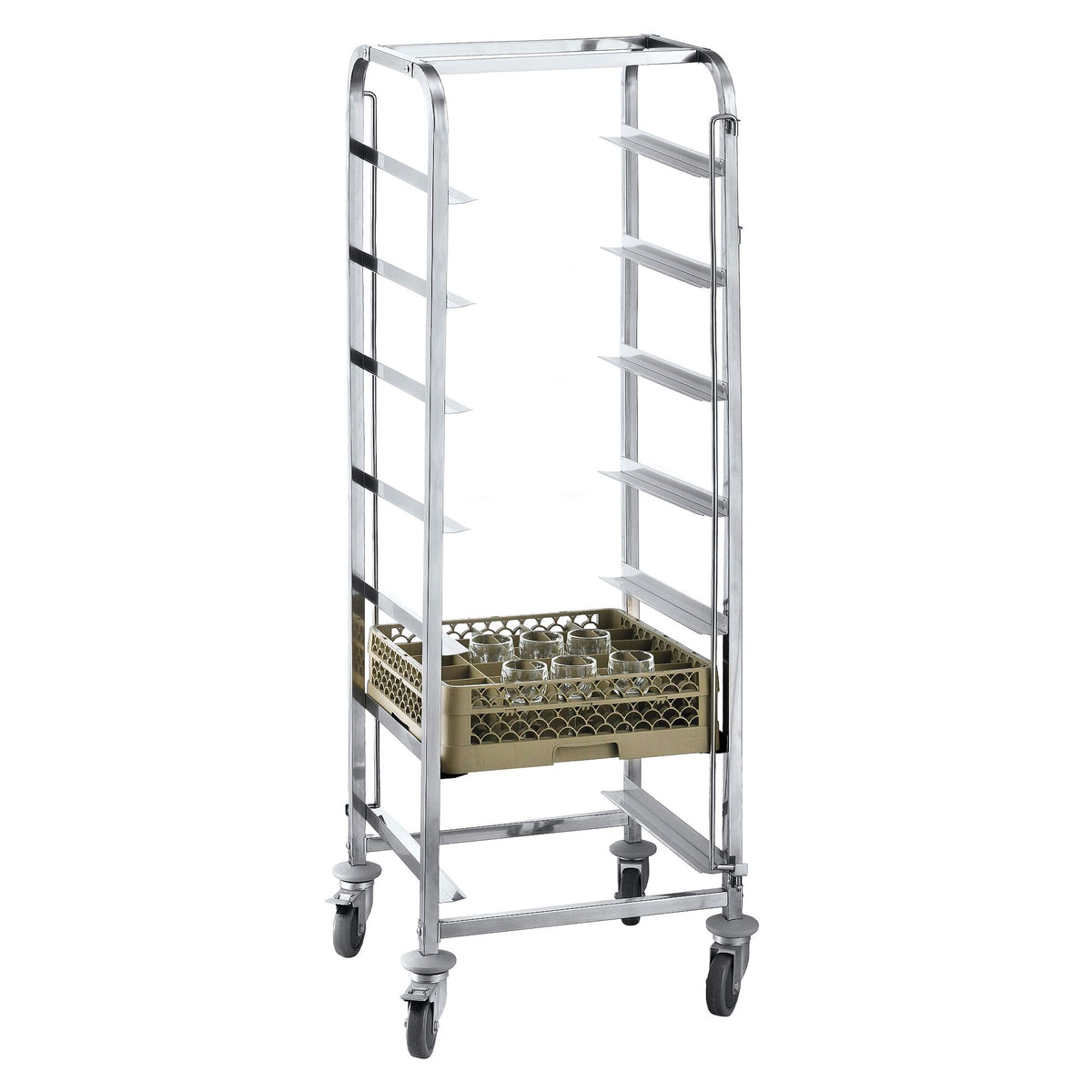 Astianpesukorivaunu - astianpesukoreja varten - 455x400 mm - 6 koria varten - Korimitat: 500x500 & 400x500 mm - 6 tasoa