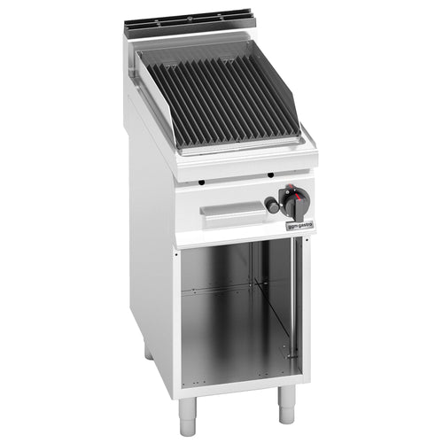 Laavakivigrilli (kaasu) - 6,9 kW - syvyys 700 mm - valurautaritilä - vapaasti seisova, alakaapilla