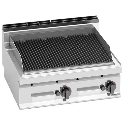 Laavakivigrilli (kaasu) - 13,8 kW - 800 mm - 0,80 x 0,71 m - pöytämalli - Valurautaritilä