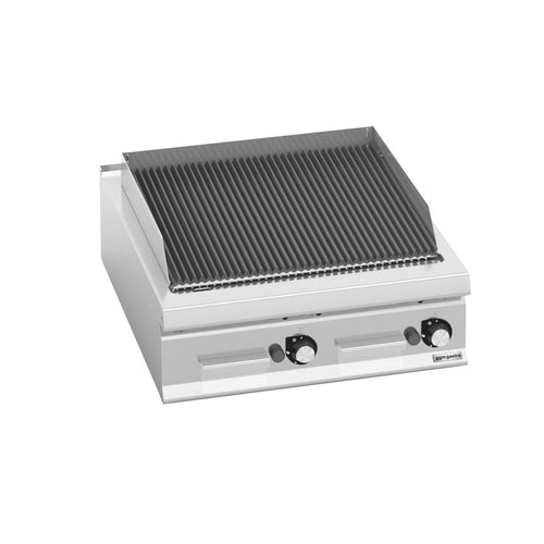Laavakivigrilli (kaasu) - 18 kW - pöytämalli - syvyys 900 mm - Valurautaritilä