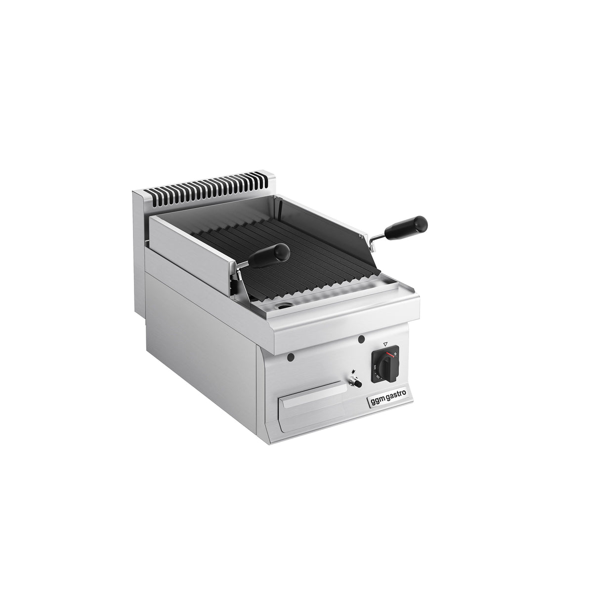 Laavakivigrilli (kaasu) - 7 kW - syvyys 700 mm - grilliritilä säädettävä - pöytämalli