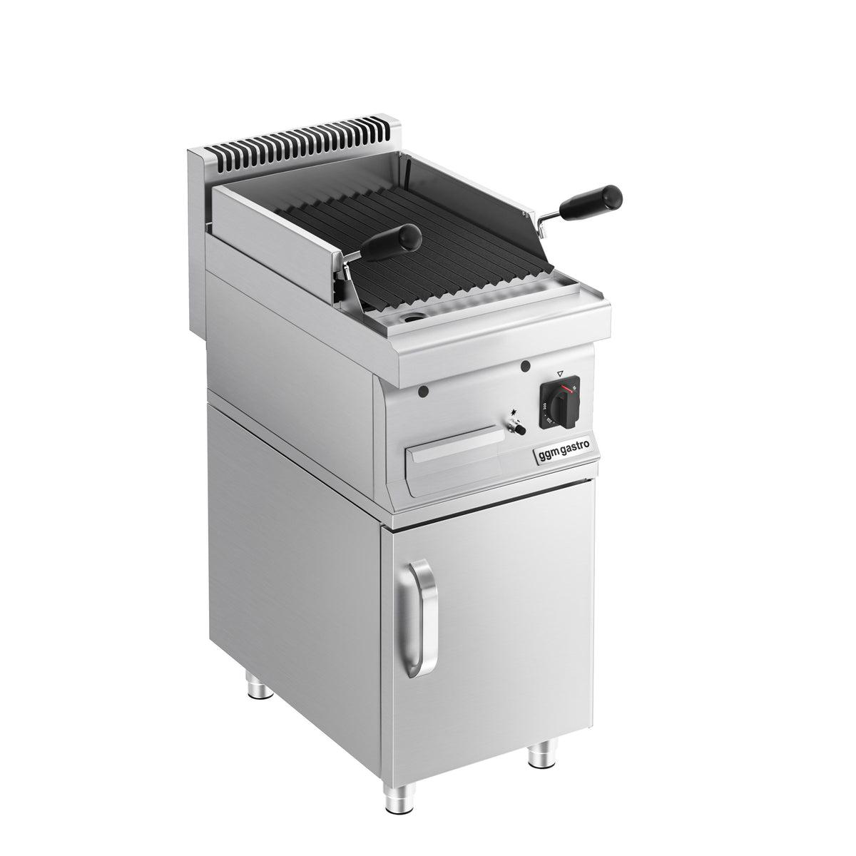 Laavakivigrilli (kaasu) - 5,5 kW - 600 mm - grilliritilä säädettävä - vapaasti seisova, alakaapilla - alakaapilla, 1 ovi