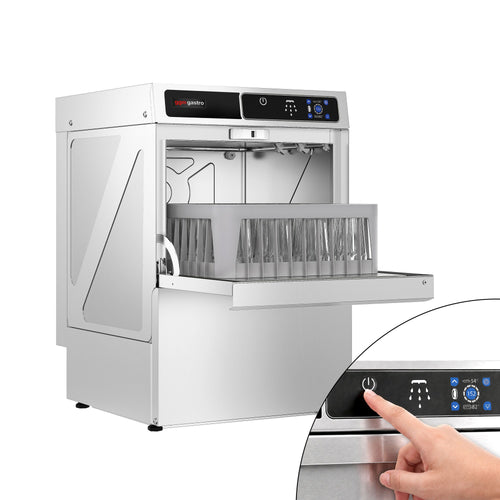 Compact Glasswasher - Touchscreen - 3.3kW - with Drain Pump, Detergent & Rinse Aid Pumps