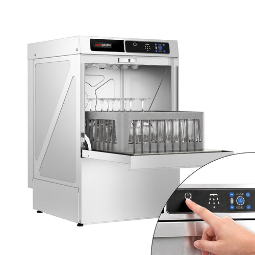 Compact Glasswasher - Touchscreen - 3.3kW - with Drain Pump, Detergent & Rinse Aid Pumps