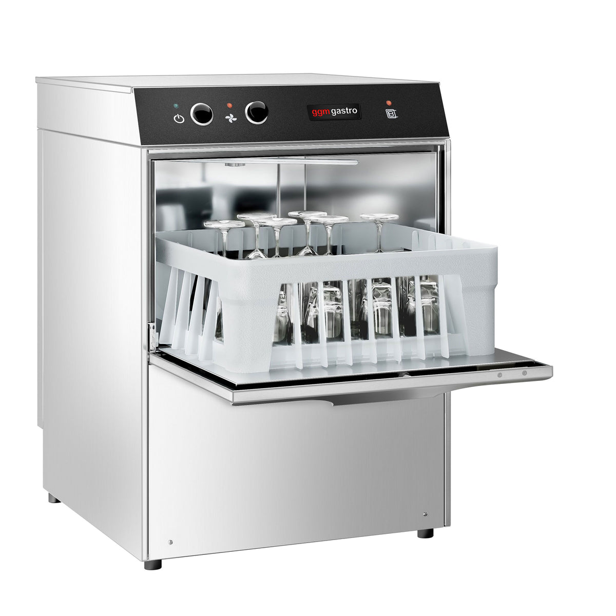 Double-skinned Compact Glasswasher - Manual - 2.77kW - with Drain Pump, Rinse Aid Pump