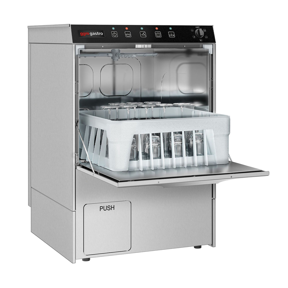 Glasswasher - Manual - 5kW - with Drain Pump, Detergent & Rinse Aid Pumps