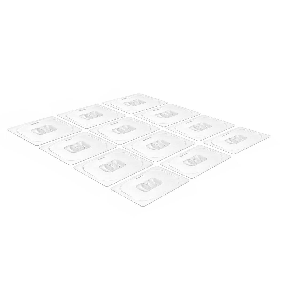 (12 kpl) Polykarbonaatti GN-kansi GN 1/2 - korkeus: 26 mm - 325x265 mm - Läpinäkyvä