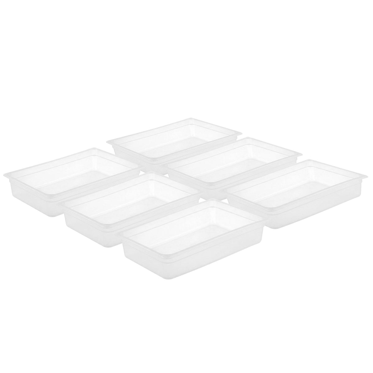 (6 kpl) Polykarbonaatti GN‑astia GN 1/1 - kirkas - 8,5 l - 65 mm
