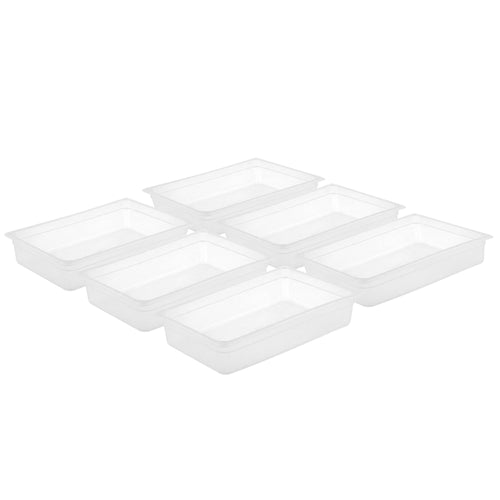 (6 kpl) Polykarbonaatti GN‑astia GN 1/1 - kirkas - 8,5 l - 65 mm