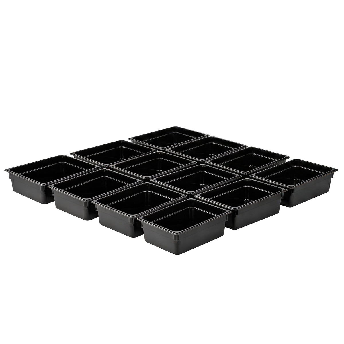 (12 kpl) Polykarbonaatti GN‑astia GN 1/2 - musta - 5,9 l - 100 mm