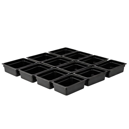 (12 kpl) Polykarbonaatti GN‑astia GN 1/2 - musta - 5,9 l - 100 mm