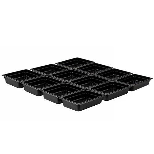 (12kpl) Polykarbonaatti GN‑astia GN 1/2 - musta - 3,9 l - 65 mm