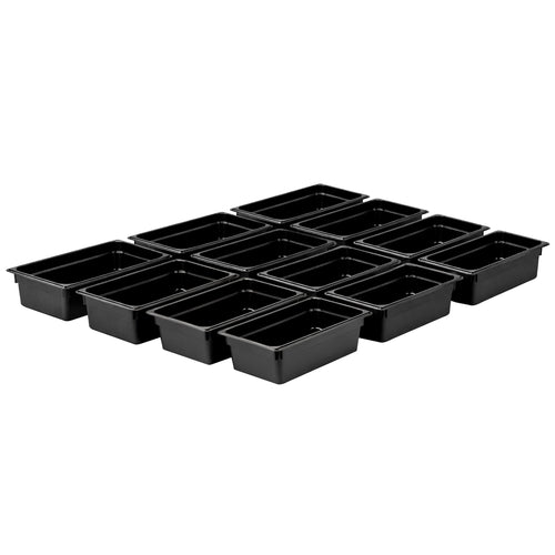 (12 kpl) Polykarbonaatti GN‑astia GN 1/3 - musta - 3,6 l - 100 mm