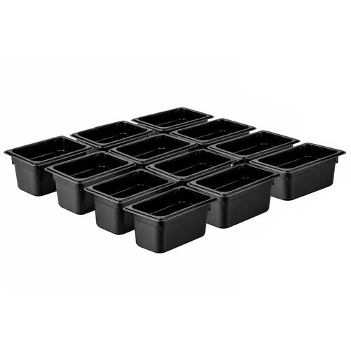 (12 kpl) Polykarbonaatti GN‑astia GN 1/3 - musta - 5,3 l - 150 mm