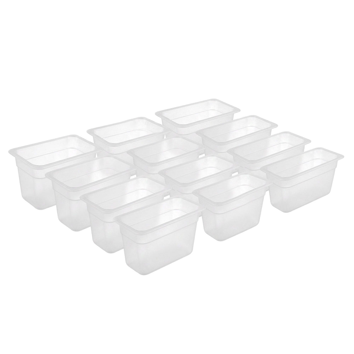 (12 kpl) Polypropeeni GN‑astia GN 1/9 - kirkas (maitomainen) - 0,85 l - 100 mm