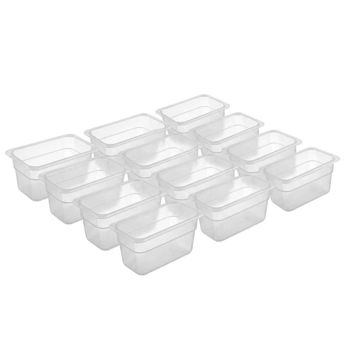 (12 pcs) Polycarbonate Container GN 1/9 - Clear - 0.57L - Depth: 65mm
