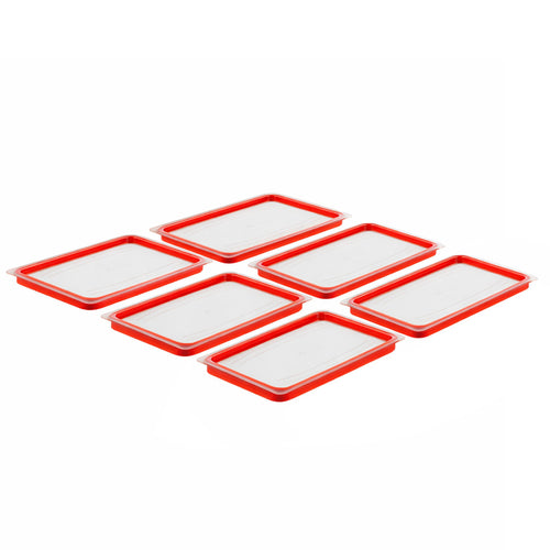 (6 kpl) Polykarbonaatti GN-kansi GN 1/1 - ilmatiivis - korkeus: 10 mm - 530x325 mm - Läpinäkyvä