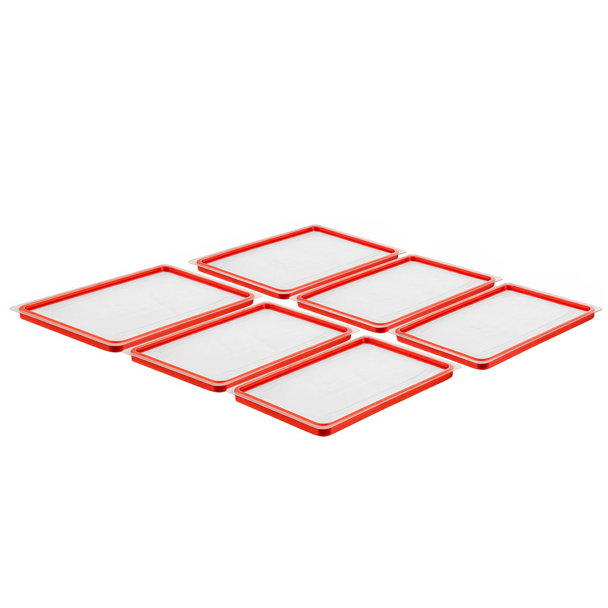 (6 kpl) Polykarbonaatti GN-kansi GN 1/2 - ilmatiivis - korkeus: 10 mm - 325x265 mm - Läpinäkyvä