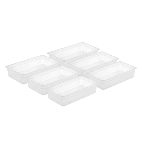 (6 pieces) Polypropylene Container GN 1/1 - Milky - Height: 150mm