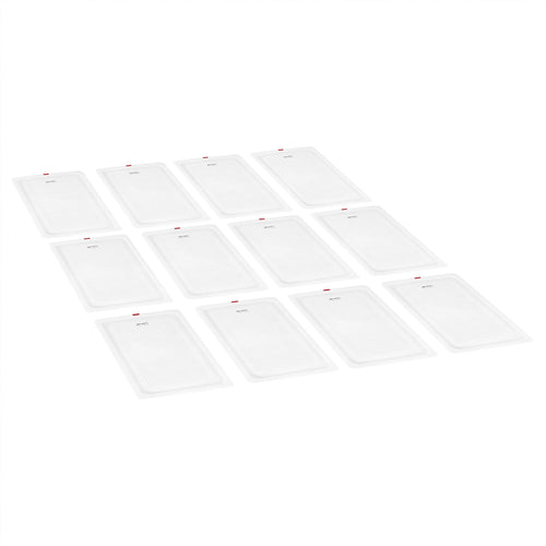(12 kpl) Polypropeeni GN-kansi GN 1/1 - korkeus: 13 mm - 530x325 mm - maitomainen