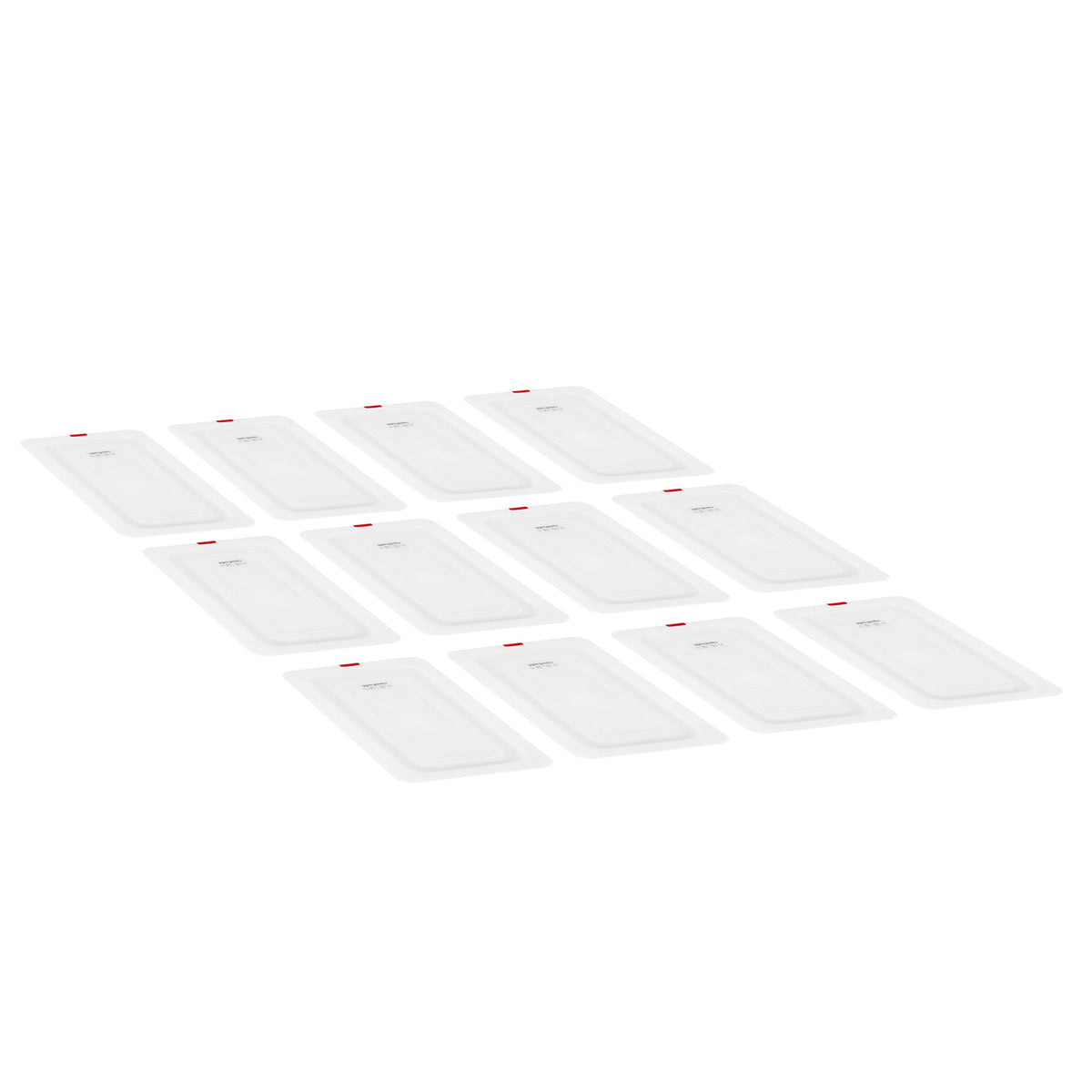 (12 kpl) Polypropeeni GN-kansi GN 1/3 - korkeus: 17 mm - 325x176 mm - maitomainen